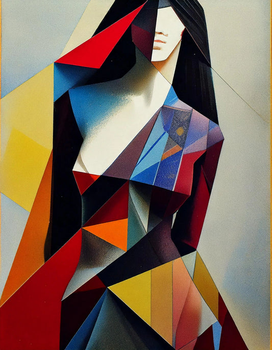 Abstract Woman With Colorful Background Wall Art