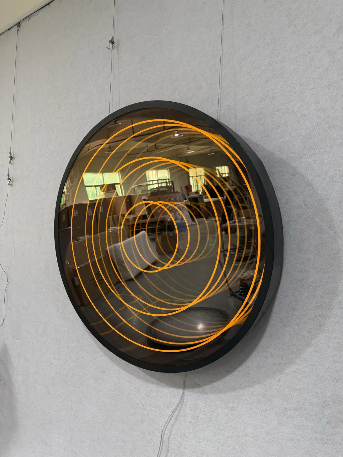 Opaque Acrylic Abstract Wall Art Round Design | Art Smiley Decor UAE