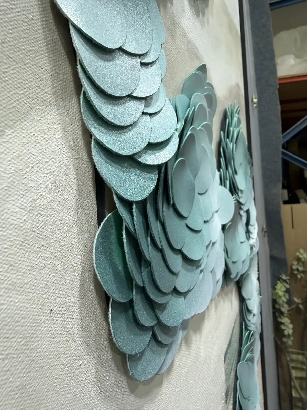 Matte Leather Texture Abstract Wall Decor Vertical Design | Art Smiley Decor UAE