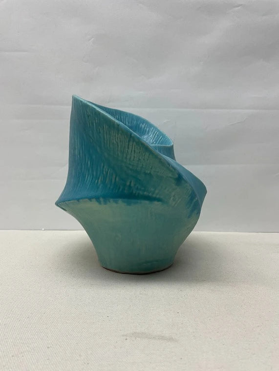 Turquoise Wave Ceramic Bowl