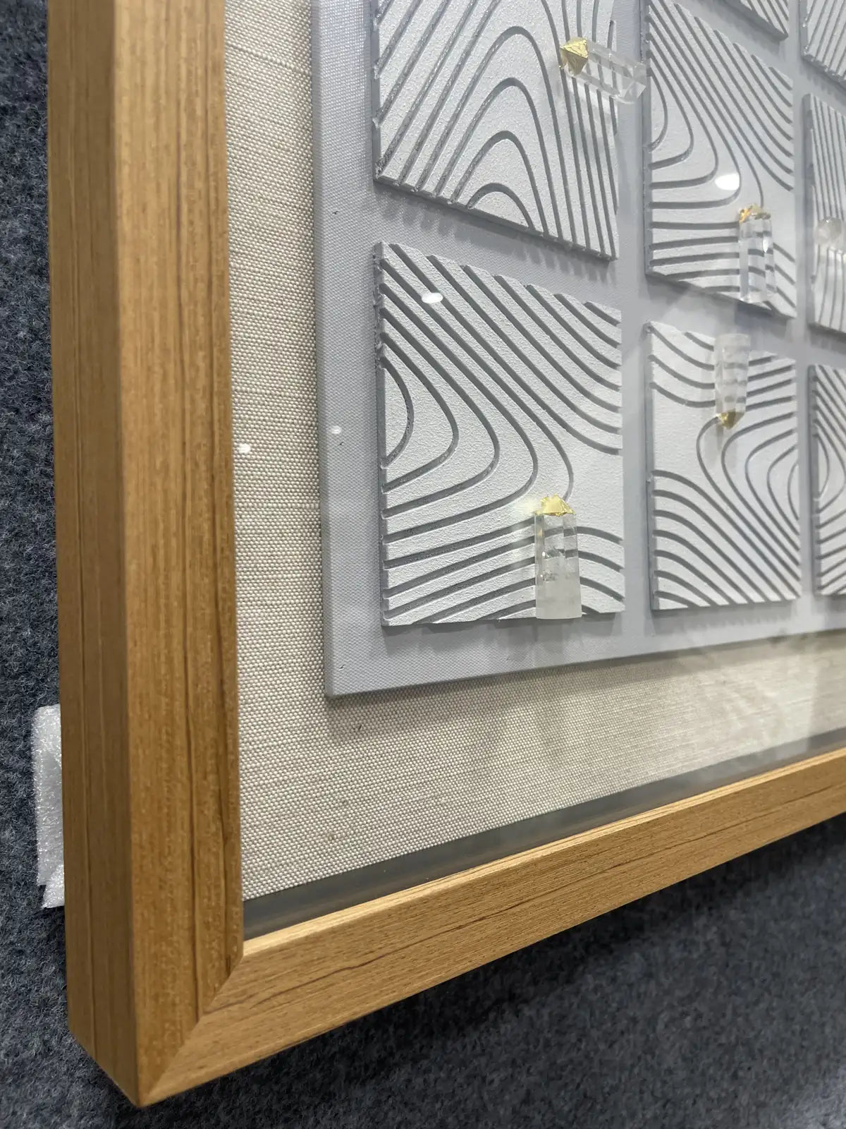 Shimmering Gold Foil Abstract Wall Art Square Design | Art Smiley Decor UAE