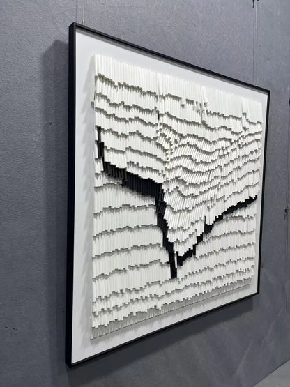 Textured Paper Art Contemporary Wall Decor Square Design | Art Smiley Decor UAE