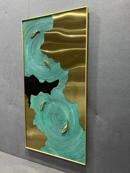 Canvas Hand Painted Abstract Wall Art Vertical Design | Art Smiley Decor UAE