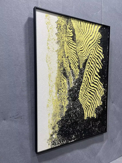 Layered Hand Painted Abstract Wall Art Vertical Design | Art Smiley Decor UAE
