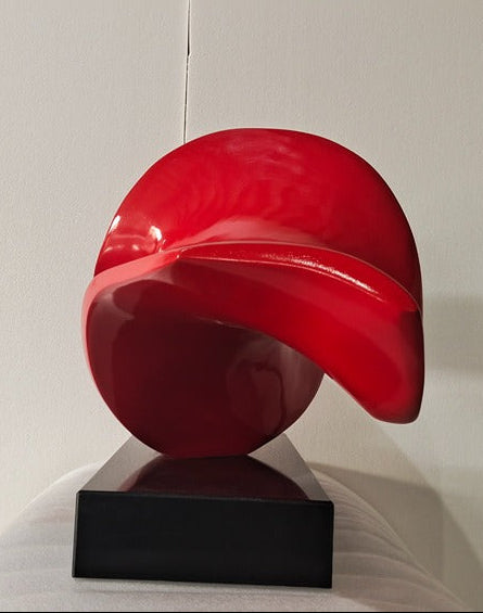 Red Wave Resin Sculpture