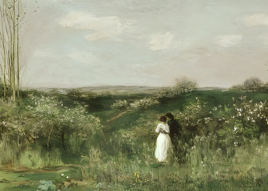 Lady In Meadow White Dress