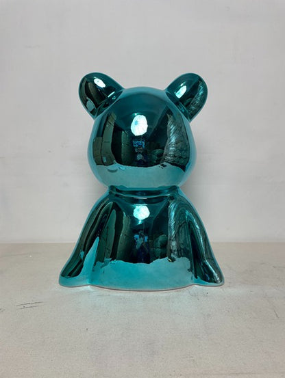 Teddy Bear Teal Resin Sculpture artistic sculpture by Artsmiley