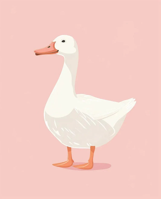 Graceful Duck In A Rosé Backdrop