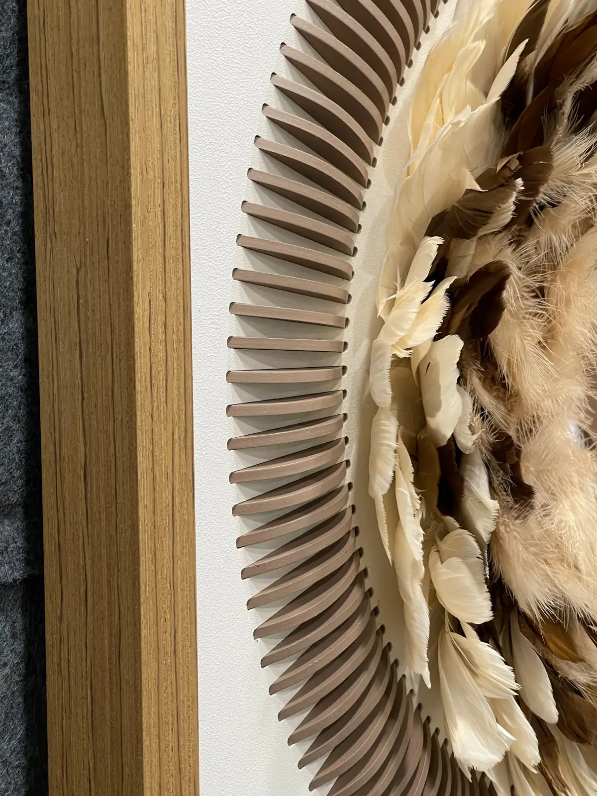 Plume Feather Texture Contemporary Wall Art Square Design | Art Smiley Decor UAE