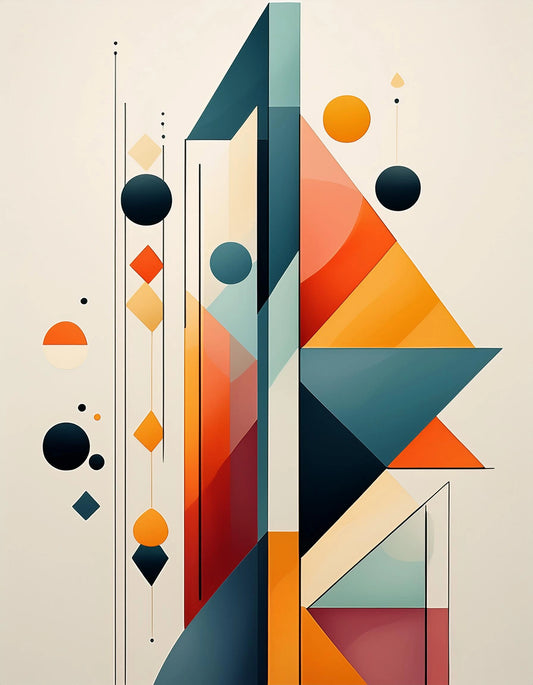 Cool Palette Blended Forms Wall Art