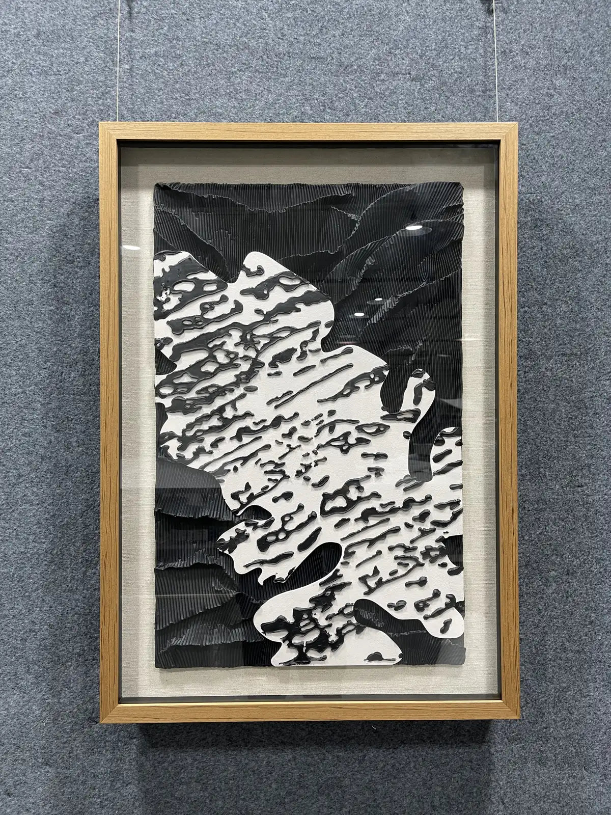 Woven Paper Art Contemporary Wall Decor Vertical Design | Art Smiley Decor UAE