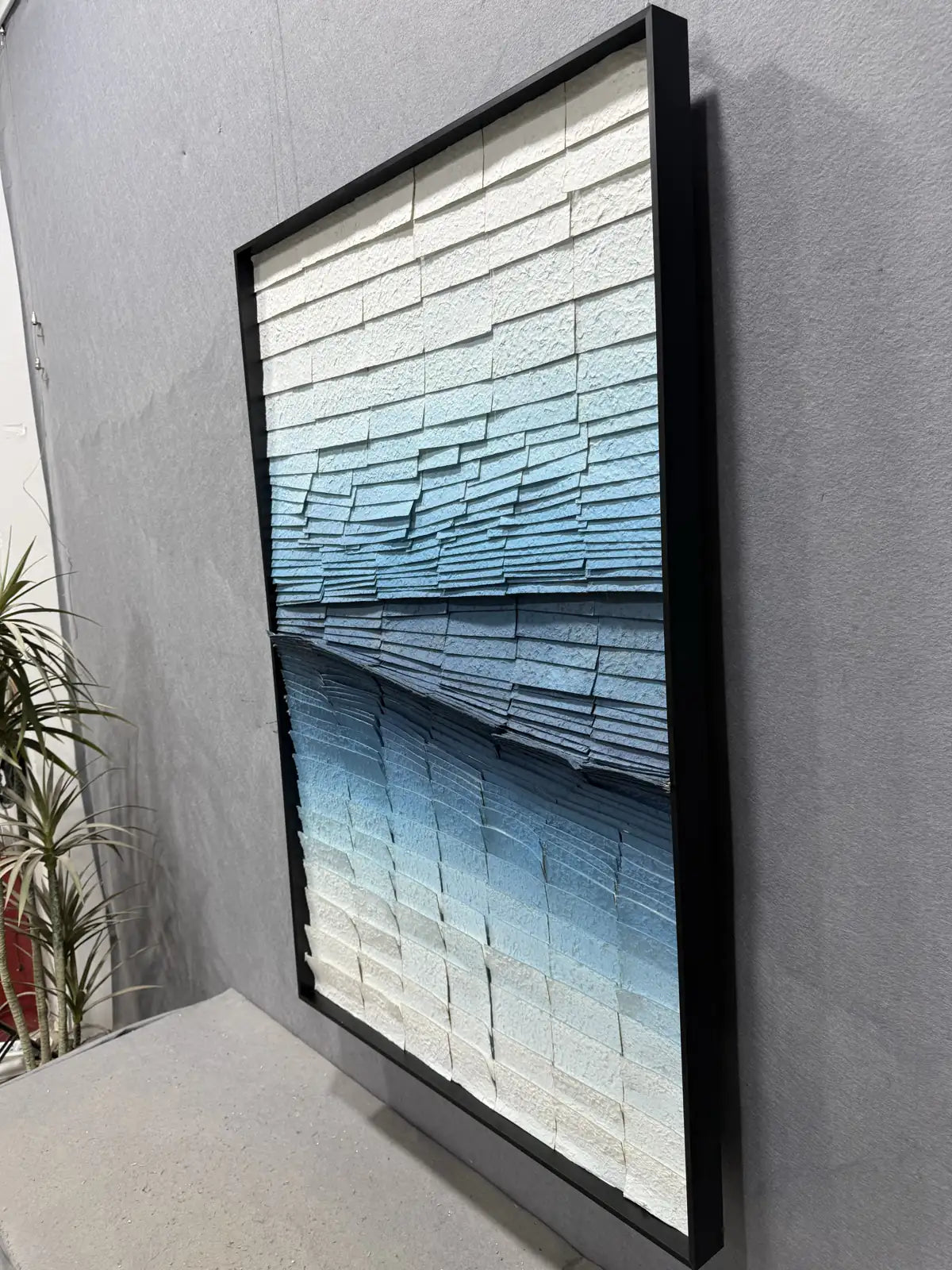 Sculpted Paper Art Contemporary Wall Decor Vertical Design | Art Smiley Decor UAE