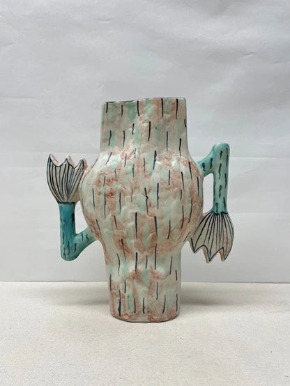 Tribal Texture Ceramic Vase