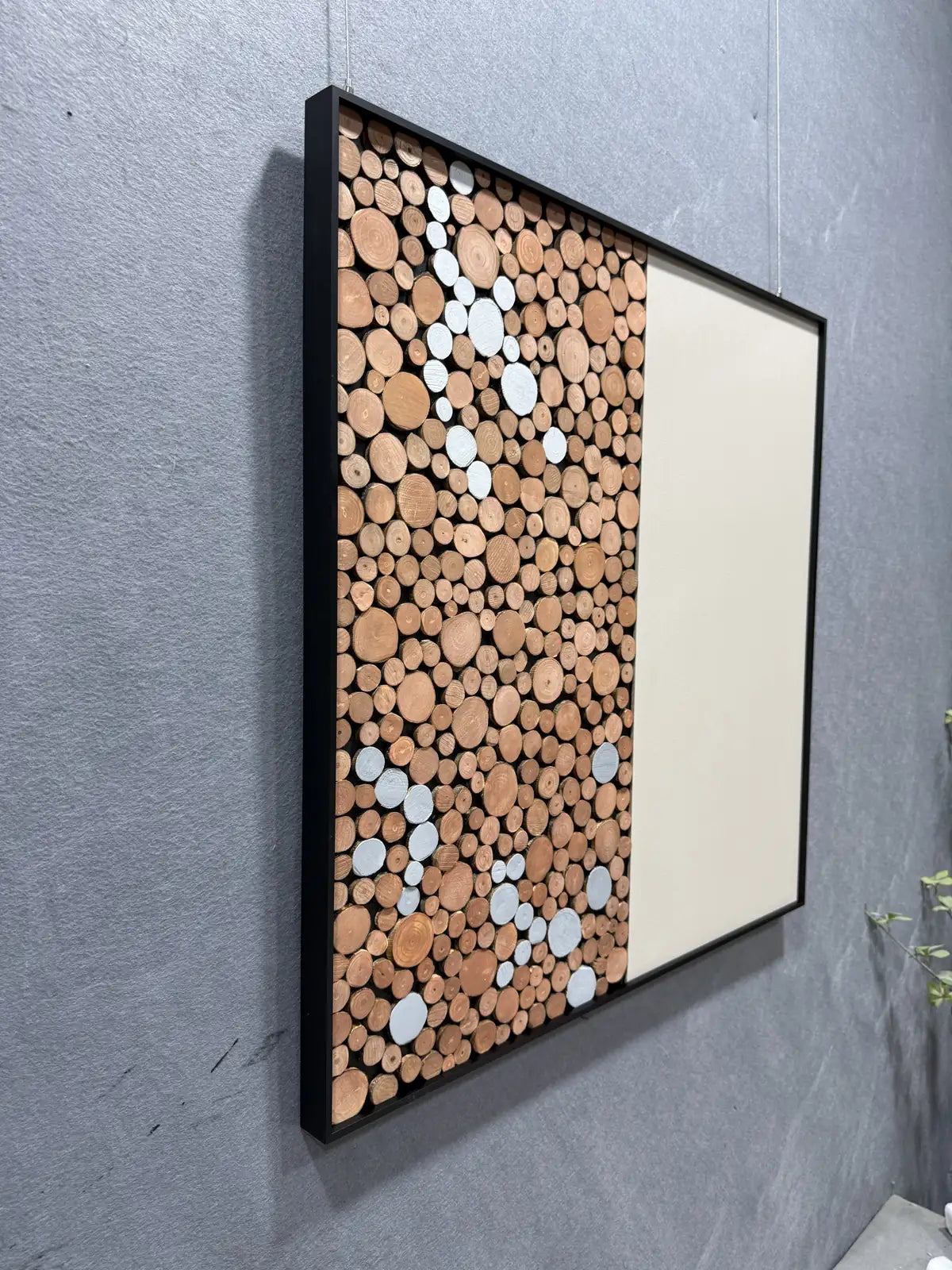 Live Edge Natural Wood Slice Wall Art Square Design | Art Smiley Decor UAE