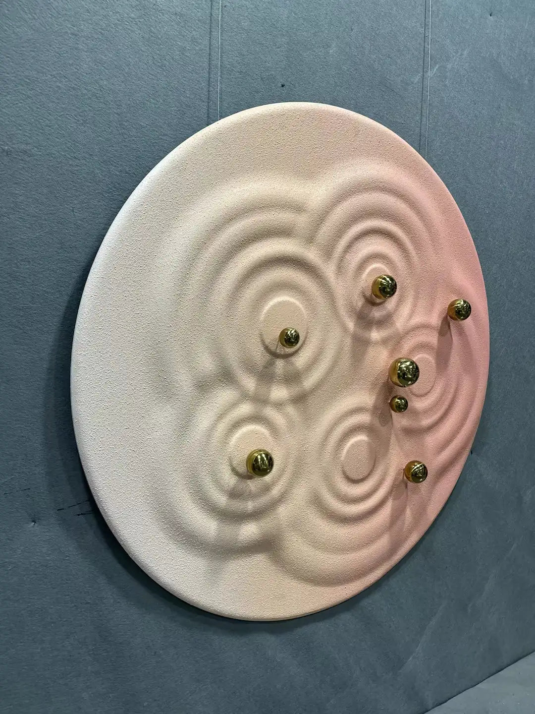 Grain Wood Carving Hand Painted Wall Art Round Design | Art Smiley Decor UAE