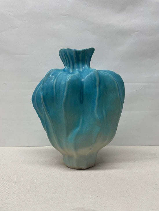 Turquoise Bloom Ceramic Vase