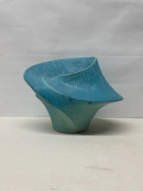 Turquoise Wave Ceramic Bowl