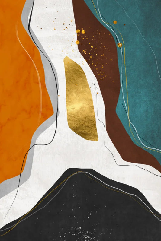 Golden Line Geometry Abstract