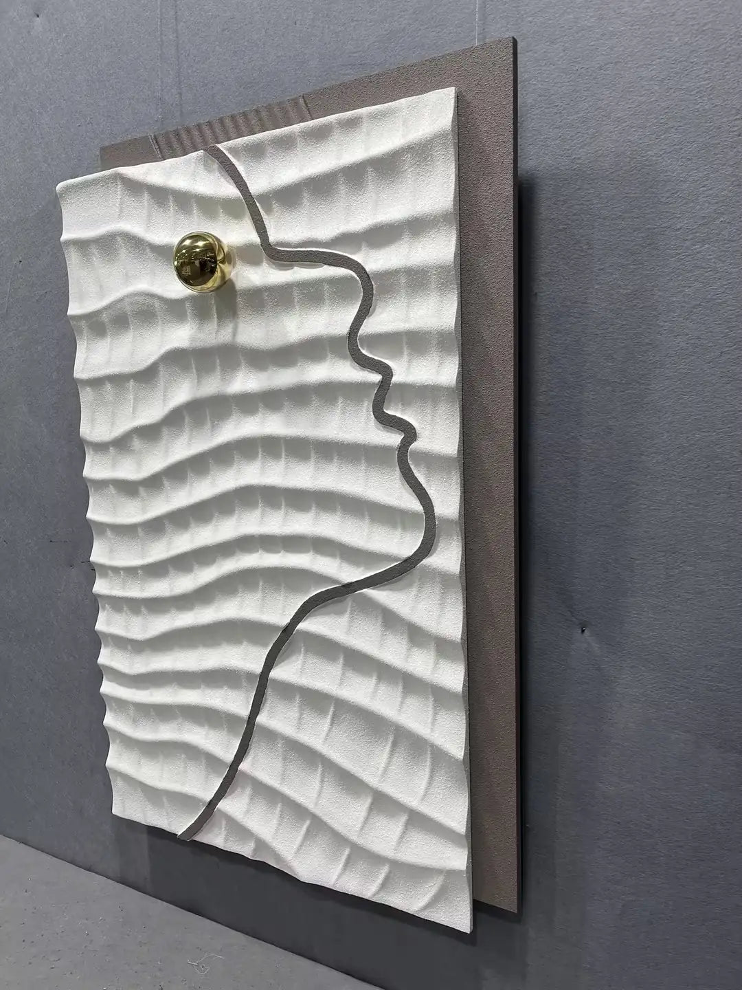 Oak Wood Carving Hand Painted Wall Art Vertical Design | Art Smiley Decor UAE