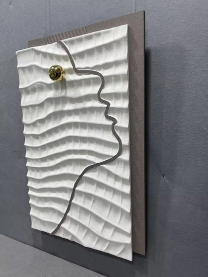 Oak Wood Carving Hand Painted Wall Art Vertical Design | Art Smiley Decor UAE
