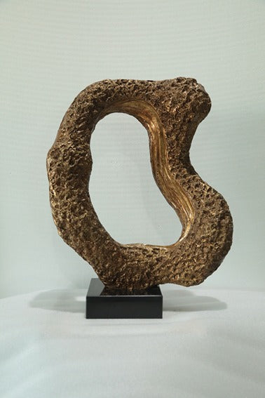 Textured Oval Resin Sculpture N2 artistic sculpture by Artsmiley