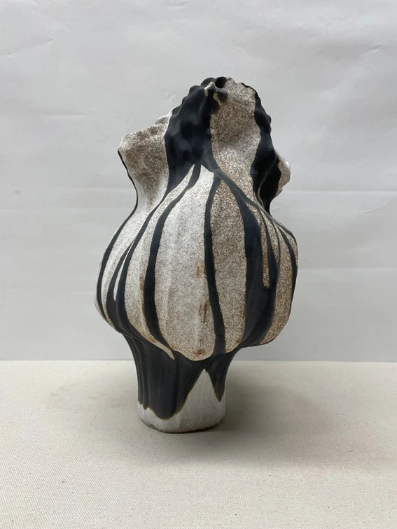 Zebra Ripple Ceramic Vase