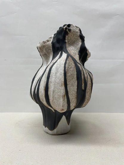 Zebra Ripple Ceramic Vase