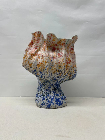 Floral Ruffle Ceramic Vase