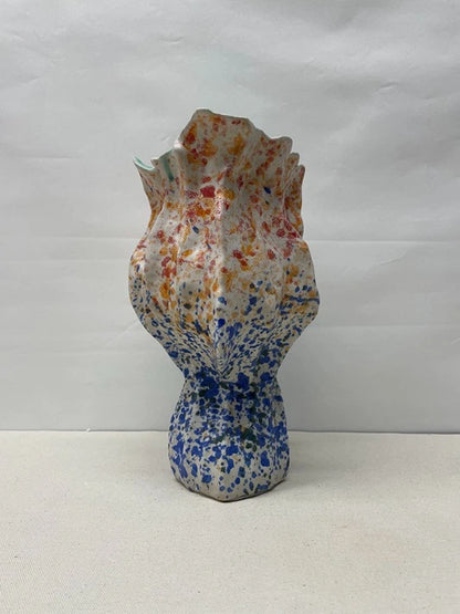 Floral Ruffle Ceramic Vase
