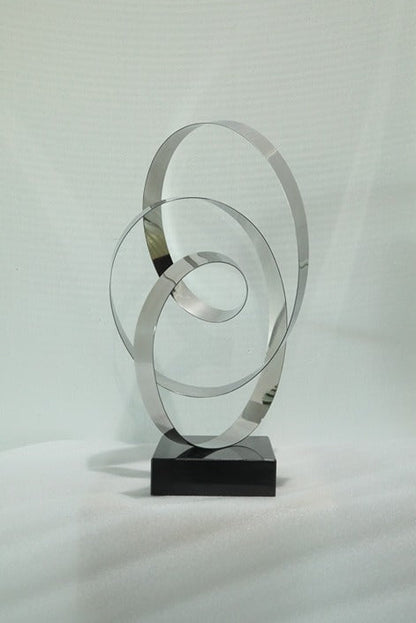 Double Orbit Metal Sculpture artistic sculpture by Artsmiley