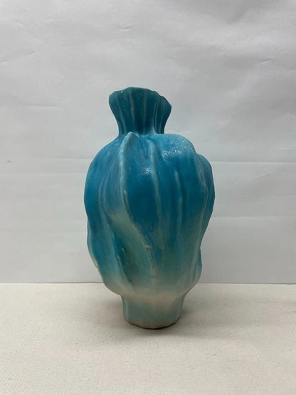 Turquoise Bloom Ceramic Vase