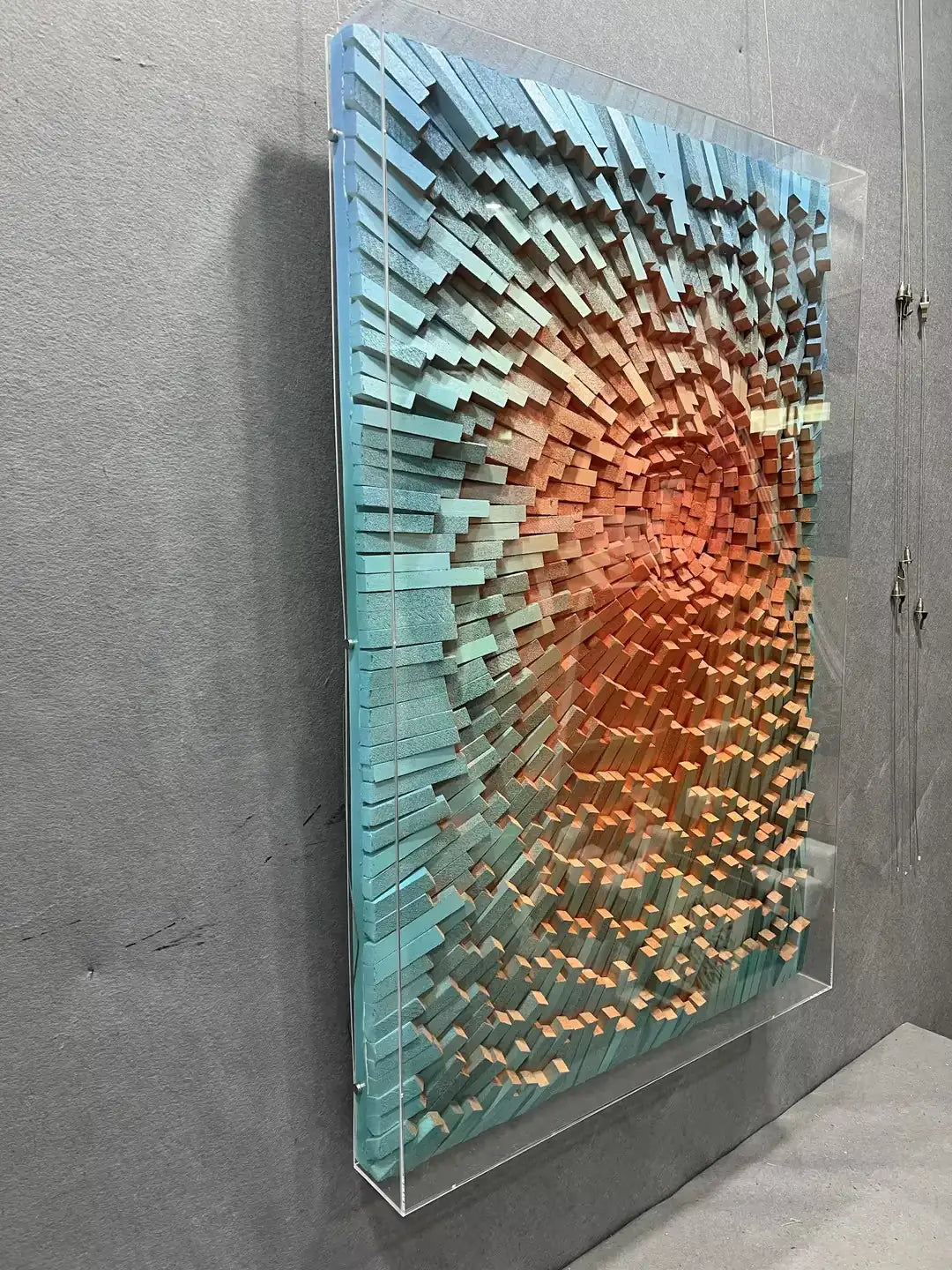 Artisan Wood Carving Hand Painted Wall Art Vertical Design | Art Smiley Decor UAE
