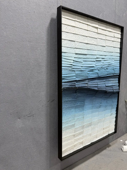 Sculpted Paper Art Contemporary Wall Decor Vertical Design | Art Smiley Decor UAE