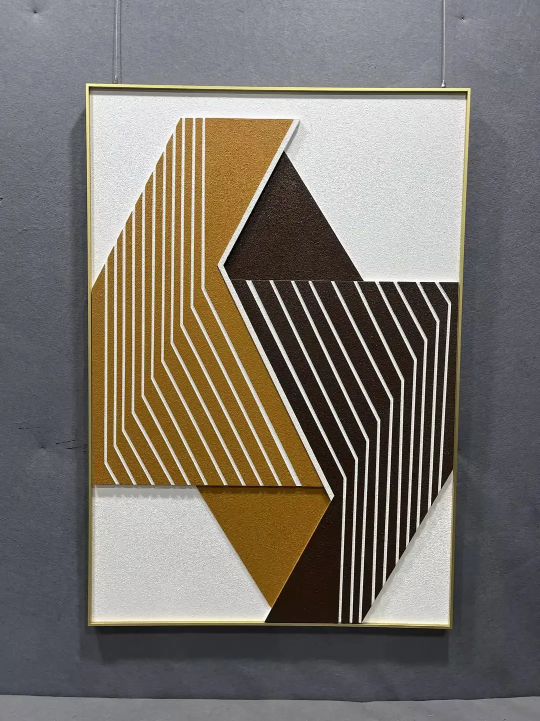 Carved Wood Carving Hand Painted Wall Art Vertical Design | Art Smiley Decor UAE-Yellow