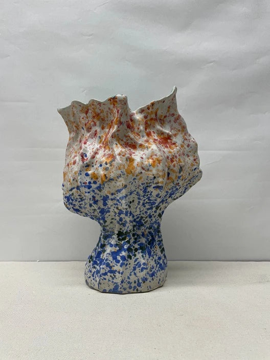 Floral Ruffle Ceramic Vase