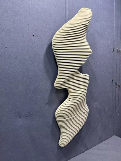 Rustic Wood Carving Hand Painted Wall Art Vertical Design | Art Smiley Decor UAE