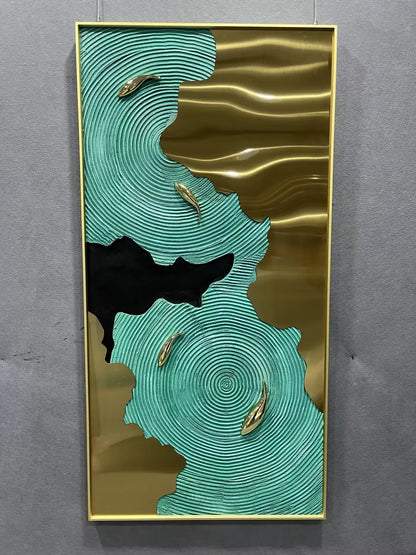 Canvas Hand Painted Abstract Wall Art Vertical Design | Art Smiley Decor UAE
