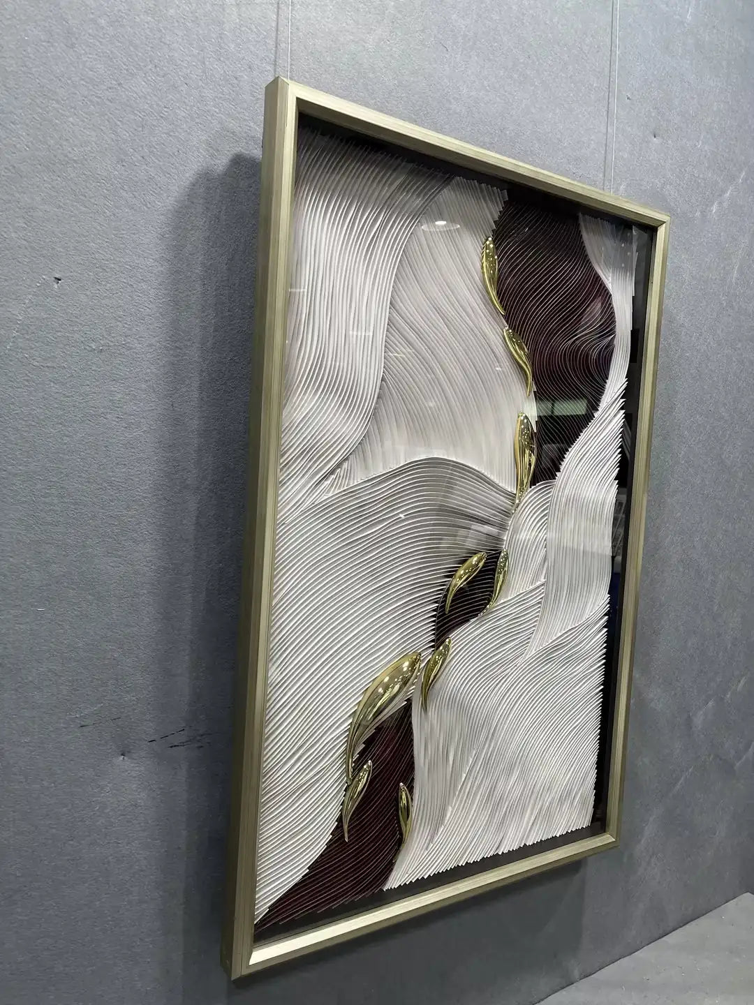 Origami Paper Art Contemporary Wall Decor Vertical Design | Art Smiley Decor UAE