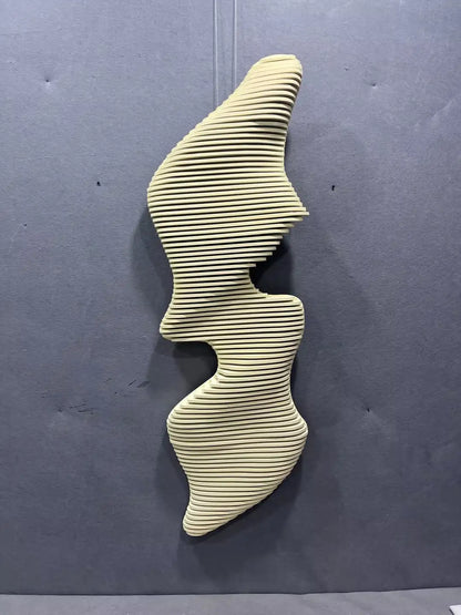 Rustic Wood Carving Hand Painted Wall Art Vertical Design | Art Smiley Decor UAE