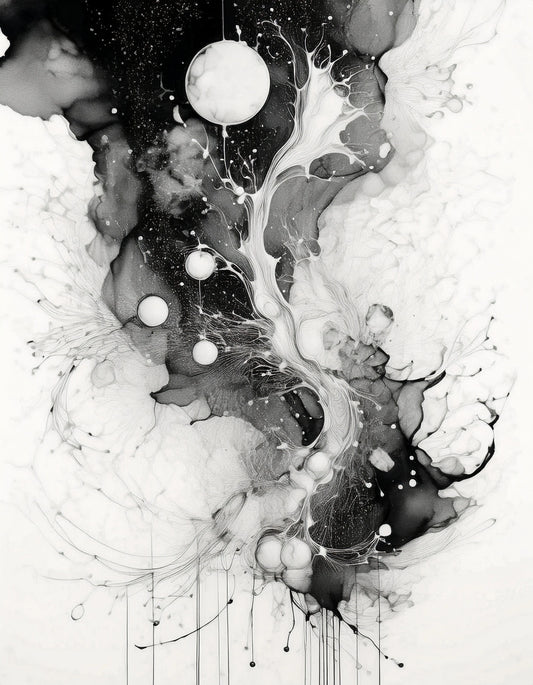 Chaotic Lines Color Splash Wall Art
