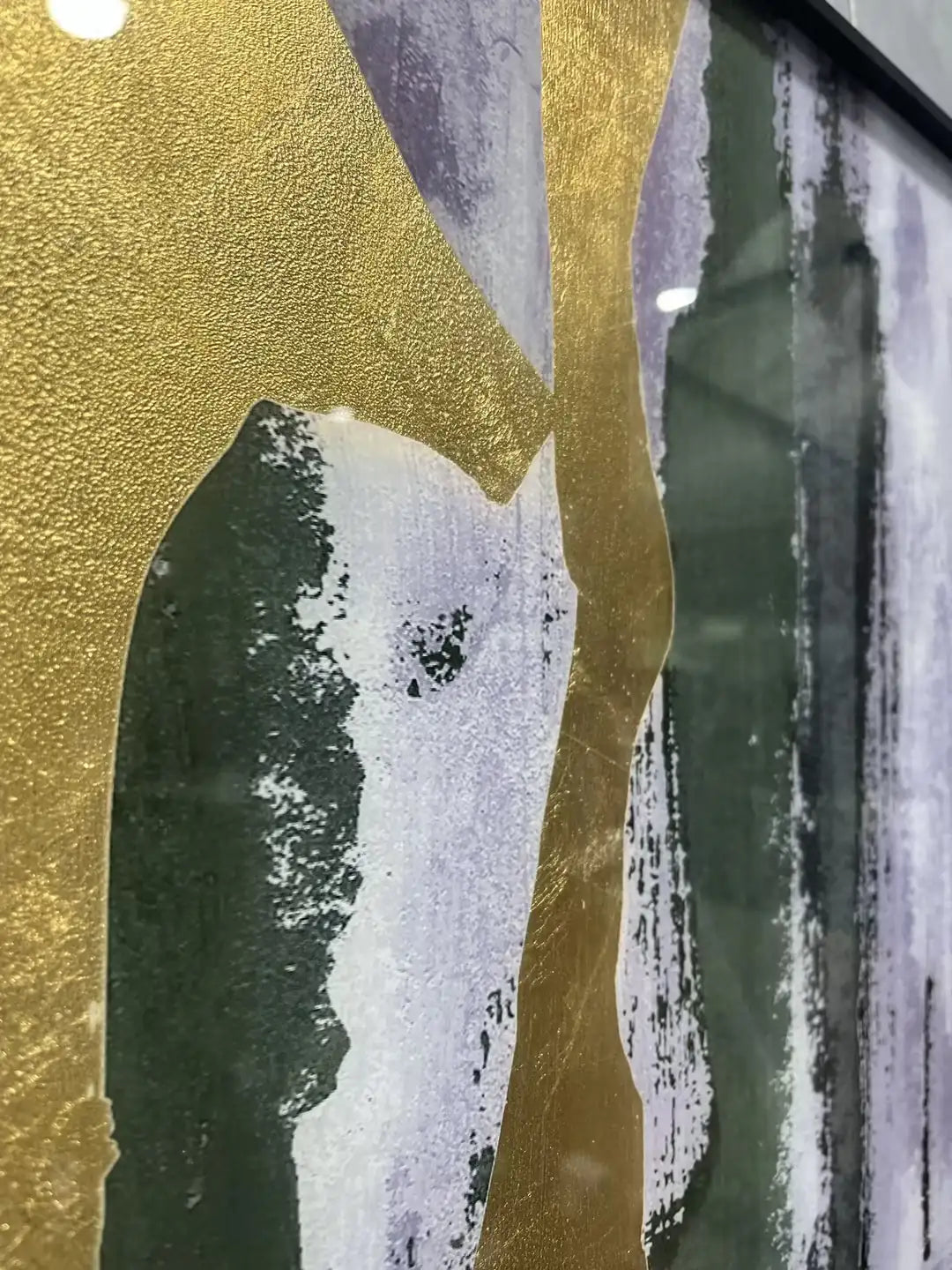 Hammered Gold Foil Abstract Wall Art Vertical Design | Art Smiley Decor UAE