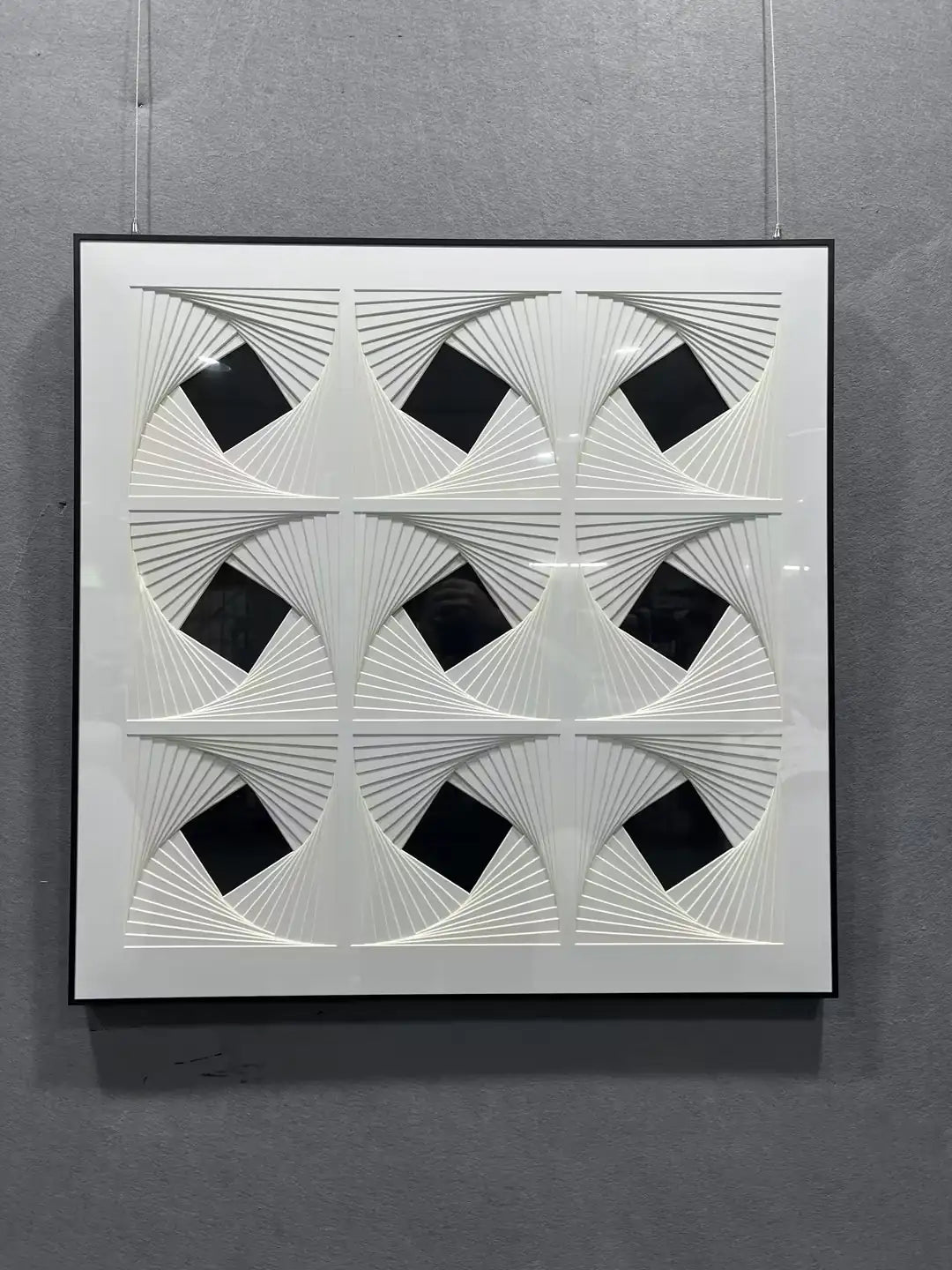 Dimensional Paper Art Contemporary Wall Decor Square Design | Art Smiley Decor UAE