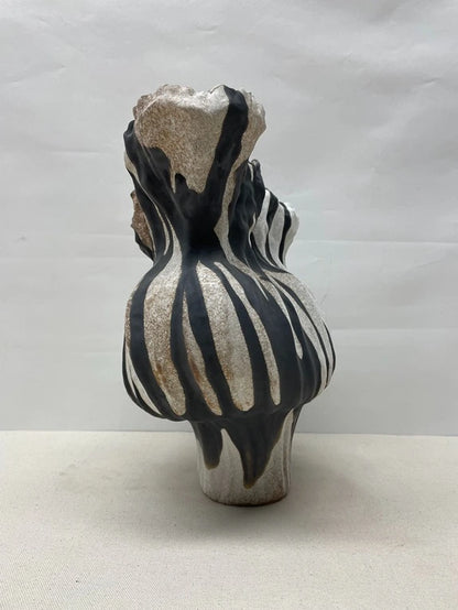 Zebra Ripple Ceramic Vase