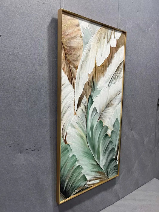 Tonal Hand Painted Abstract Wall Art Vertical Design | Art Smiley Decor UAE