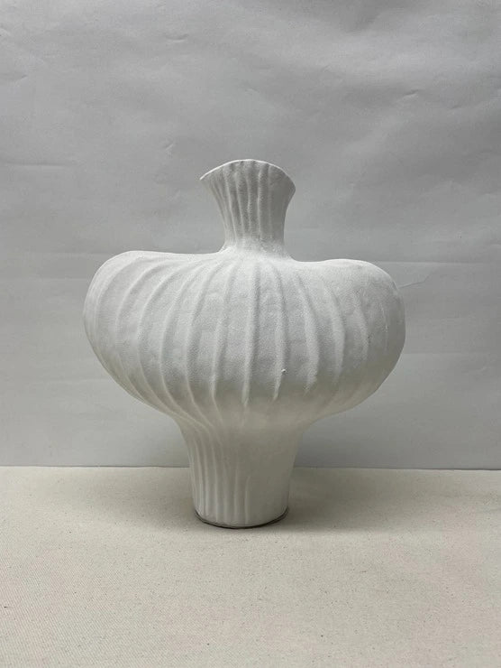 White Stripe Ceramic Vase Set