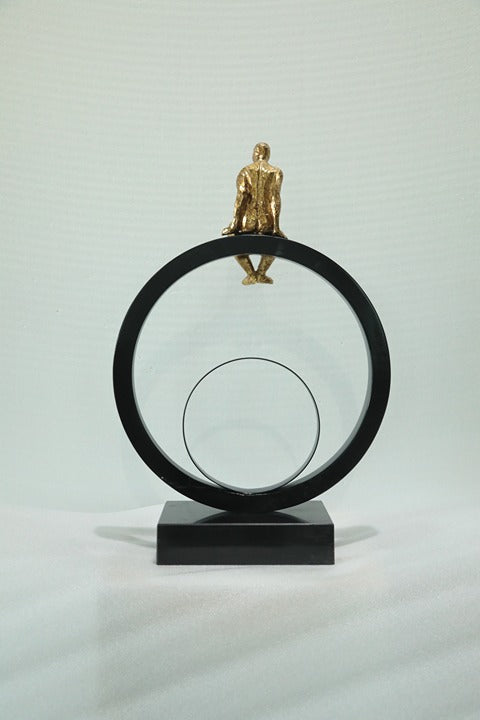 Golden Ring Figure Resin Sculpture artistic sculpture by Artsmiley