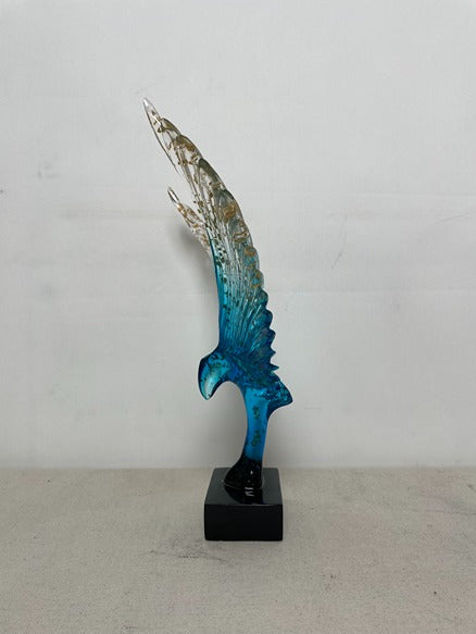 Angel Wings Blue Resin Sculpture artistic sculpture by Artsmiley
