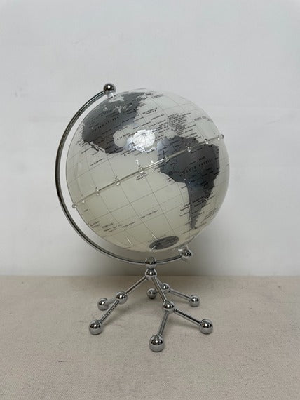 Silver Whilte Globe Acrylic Sculpture artistic sculpture by Artsmiley