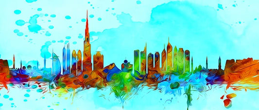 Dubai Skyline Popart Skyline wall art