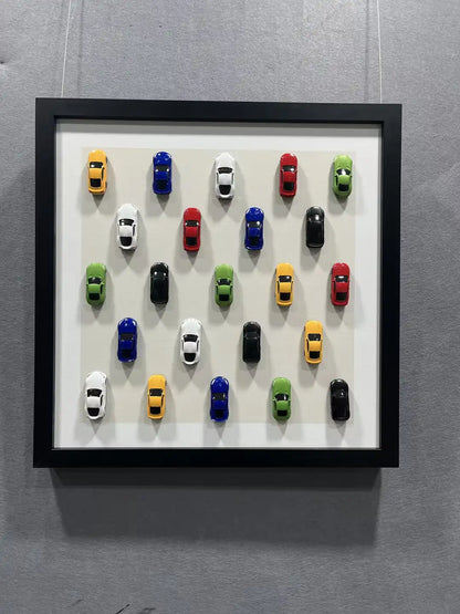 Toy Car Shadow Box Wall Decor Square Design | Art Smiley Decor UAE
